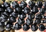 CHG216 15 inches 20mm heart black agate beads wholesale