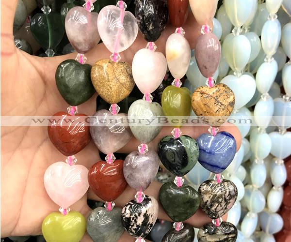 CHG224 15 inches 20mm heart colorful gemstone beads wholesale