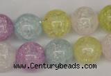 CKQ25 15.5 inches 14mm round dyed crackle quartz beads wholesale