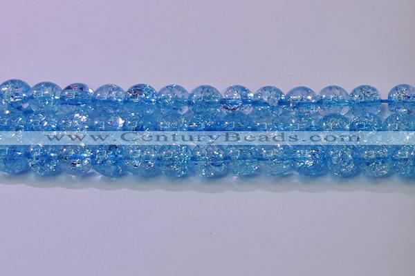 CKQ362 15.5 inches 8mm round dyed crackle quartz beads