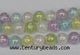 CKQ62 15.5 inches 8mm round AB-color dyed crackle quartz beads