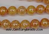 CKQ92 15.5 inches 8mm round AB-color dyed crackle quartz beads