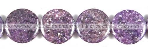 CKU05 15 inches 25mm coin purple kunzite beads wholesale