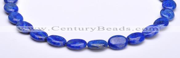 CLA33 12*15mm flat oval deep blue dyed lapis lazuli beads