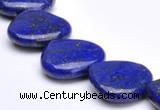 CLA41 20*20mm heart deep blue dyed lapis lazuli beads wholesale