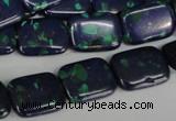 CLA428 15.5 inches 12*16mm rectangle synthetic lapis lazuli beads