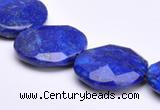 CLA48 Faceted coin 25*25mm deep blue dyed lapis lazuli beads