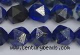 CLA87 15.5 inches 8mm faceted nuggets dyed lapis lazuli beads