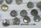 CLB203 Top-drilled 8*8mm briolette labradorite gemstone beads