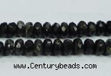 CLB303 15.5 inches 5*8mm faceted rondelle black labradorite beads