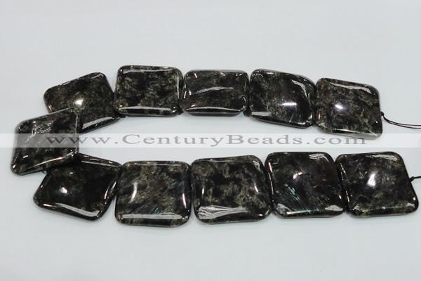 CLB308 15.5 inches 35*35mm square black labradorite gemstone beads