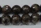 CLB404 15.5 inches 12mm faceted round grey labradorite beads