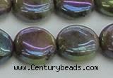 CLB637 15.5 inches 14mm flat round AB-color labradorite beads