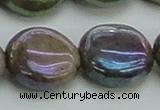 CLB639 15.5 inches 18mm flat round AB-color labradorite beads