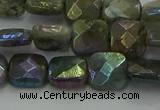 CLB686 15.5 inches 10mm faceted square AB-color labradorite beads