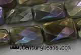 CLB698 15.5 inches 13*18mm faceted rectangle AB-color labradorite beads