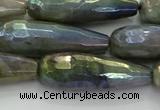 CLB785 15.5 inches 10*30mm faceted teardrop AB-color labradorite beads