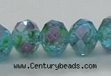 CLG28 15 inches 8*10mm faceted rondelle handmade lampwork beads