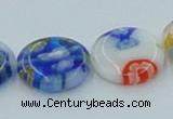 CLG517 16 inches 14mm flat round lampwork glass beads wholesale