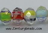 CLG57 13 inches 9*12mm faceted rondelle handmade lampwork beads