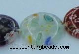 CLG596 16 inches 20mm flat round lampwork glass beads wholesale