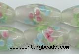 CLG865 14 inches 10*20mm rice lampwork glass beads wholesale