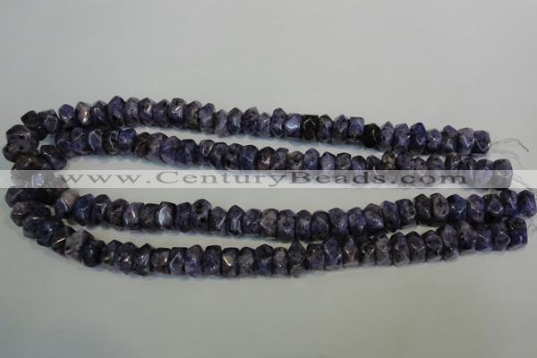 CLJ248 15.5 inches 6*11mm faceted nuggets dyed sesame jasper beads