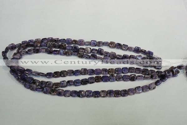 CLJ254 15.5 inches 8*8mm square dyed sesame jasper beads wholesale