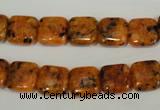 CLJ261 15.5 inches 10*10mm square dyed sesame jasper beads wholesale