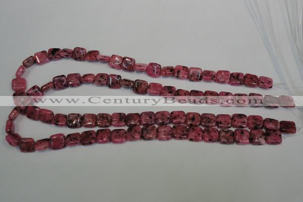 CLJ262 15.5 inches 10*10mm square dyed sesame jasper beads wholesale