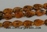 CLJ331 15.5 inches 8*12mm flat teardrop dyed sesame jasper beads