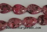 CLJ337 15.5 inches 13*18mm flat teardrop dyed sesame jasper beads