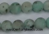 CLJ413 15.5 inches 10mm round matte sesame jasper beads wholesale