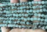 CLJ430 15.5 inches 6mm faceted round sesame jasper beads