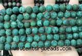 CLJ594 15 inches 8mm round matte sesame jasper beads