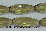 CLQ14 15.5 inches 12*30mm faceted rice natural lemon quartz beads