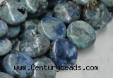 CLR09 16 inches 20mm flat round larimar gemstone beads wholesale