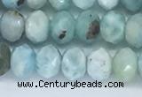 CLR102 15.5 inches 4*7mm faceted rondelle larimar gemstone beads