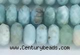 CLR111 15.5 inches 4*6mm faceted rondelle natural larimar beads