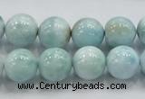 CLR20 15.5 inches 12mm round grade AA natural larimar gemstone beads