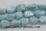 CLR26 15.5 inches 8*10mm nugget natural larimar gemstone chips beads