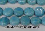 CLR360 15.5 inches 10mm flat round dyed larimar gemstone beads