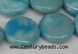 CLR366 15.5 inches 25mm flat round dyed larimar gemstone beads