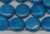 CLR414 15.5 inches 18mm flat round dyed larimar gemstone beads