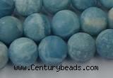 CLR613 15.5 inches 10mm round matte imitation larimar beads