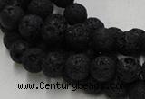 CLV212 15.5 inches 8mm round black natural lava beads wholesale