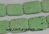 CLV303 15.5 inches 15*20mm rectangle lava beads wholesale