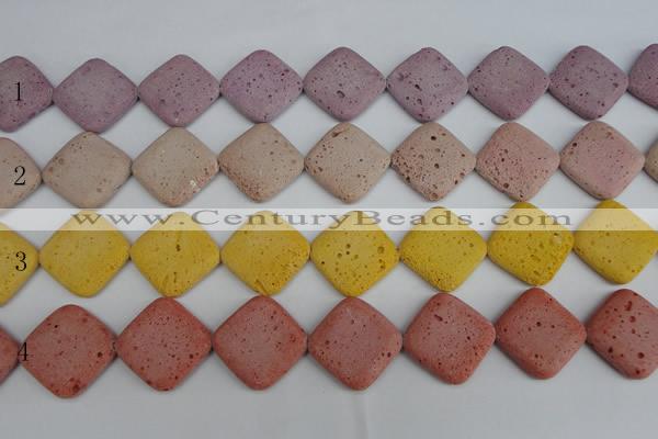 CLV309 15.5 inches 25*25mm diamond lava beads wholesale