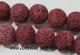 CLV471 15.5 inches 14mm round dyed red lava beads wholesale