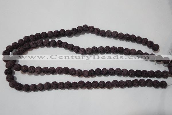 CLV476 15.5 inches 8mm round dyed purple lava beads wholesale